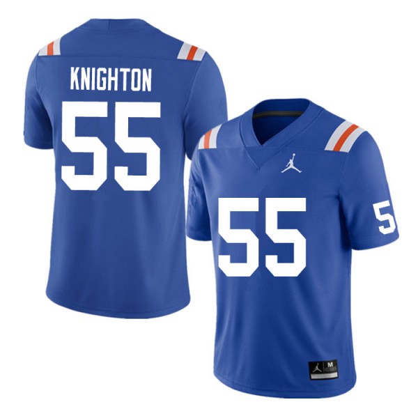 Men #55 Hayden Knighton Florida Gators College Football Jersey Throwback